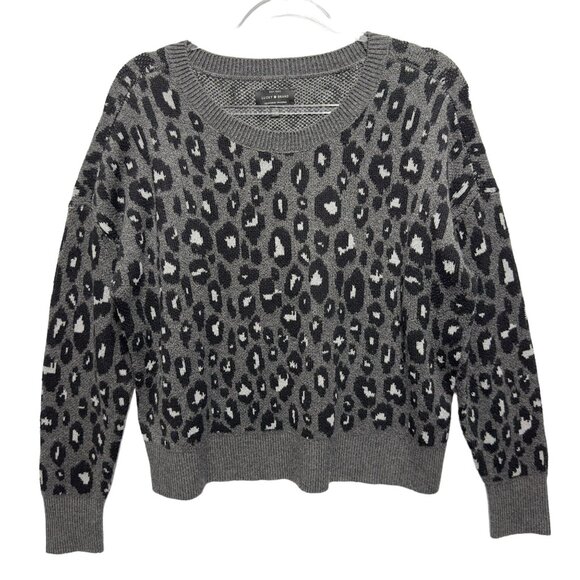 Lucky Brand Thick Knit Leopard Sweater Pullover - Picture 1 of 8